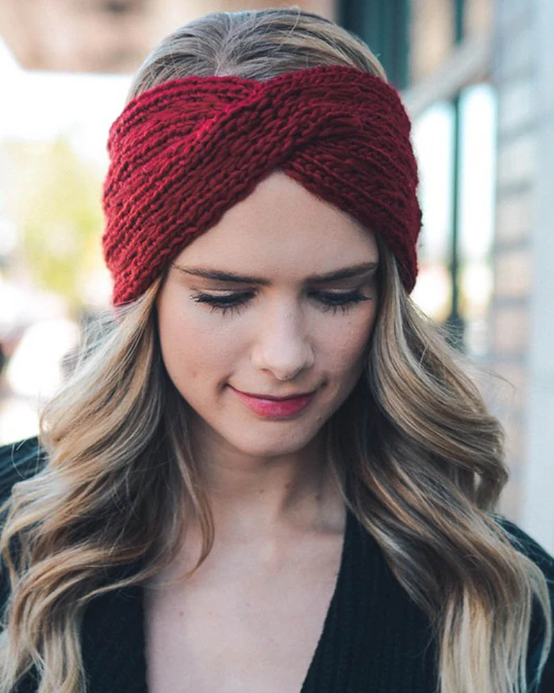 2020 зимние теплые уха вязаная повязка на голову тюрбан женские сапожки Женские