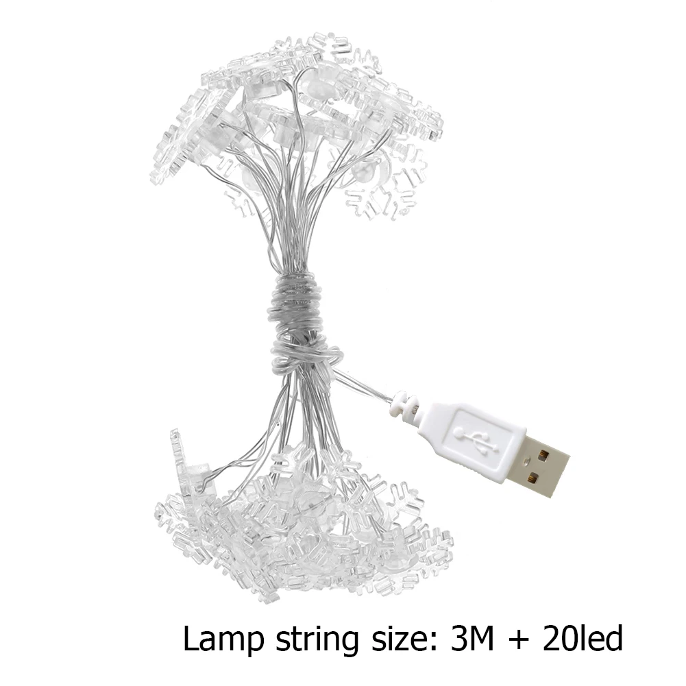 

Christmas Garland Fairy LED Light Lanterns Ornaments Wedding Home Indoor Decoration LED Snowflake String Light