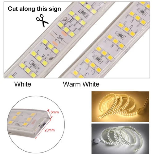 Светодиодный светильник SMD 2835 водонепроницаемая трехрядная Светодиодная лента