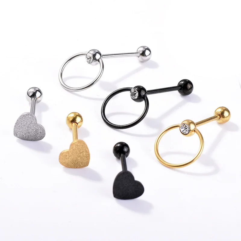 Кольцо для пирсинга пупка из нержавеющей стали в форме сердца | Украшения и