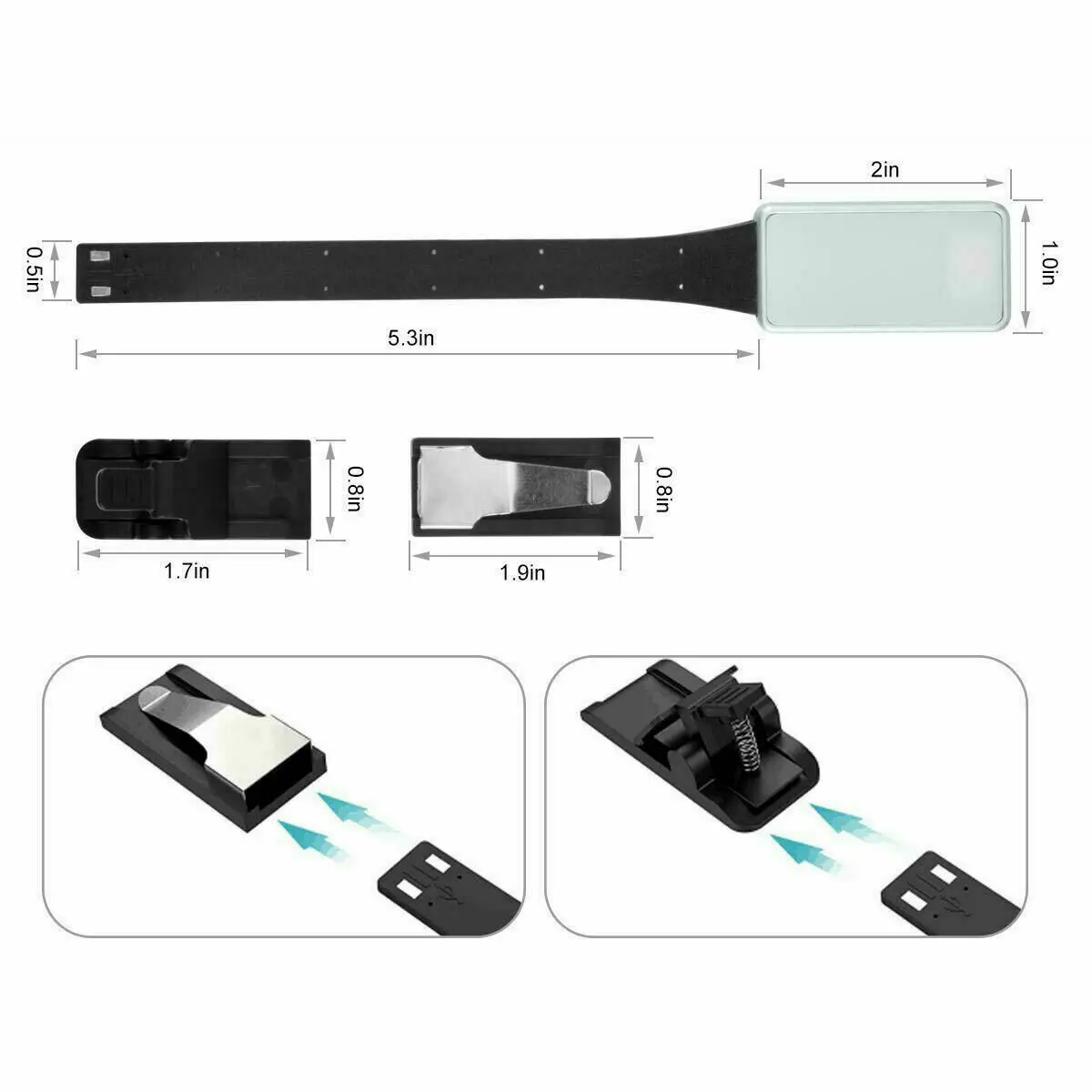 

USB Rechargeable LED Book Light Flexible Clip On Book Night Light for Reading