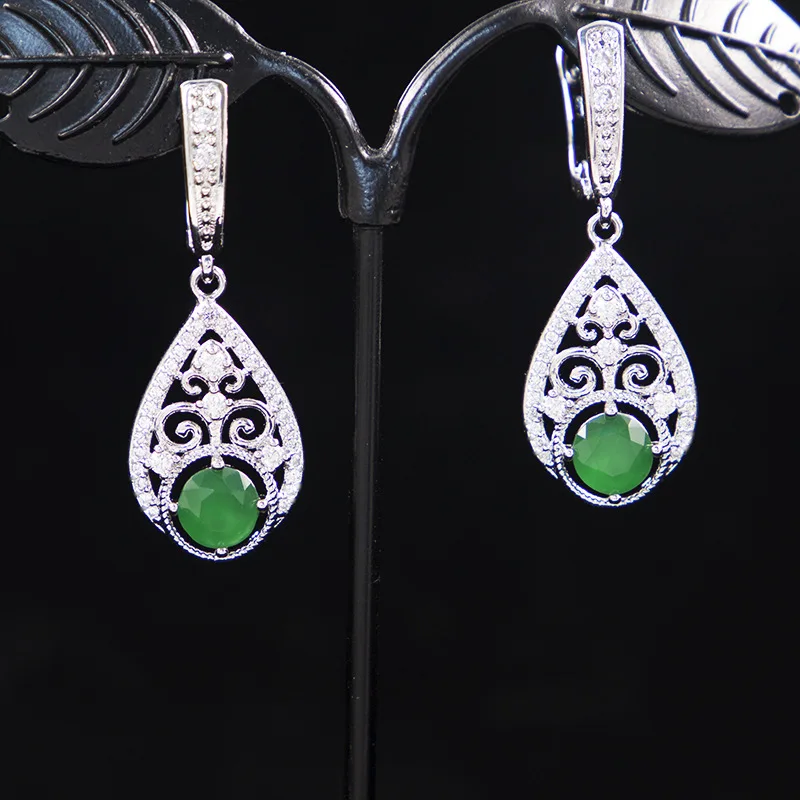 

Bague Ringen Vintage Geometry Silver 925 Jewelry Sets for Women Zircon Ring Earrings Necklace Female Sterling Silver Set Party