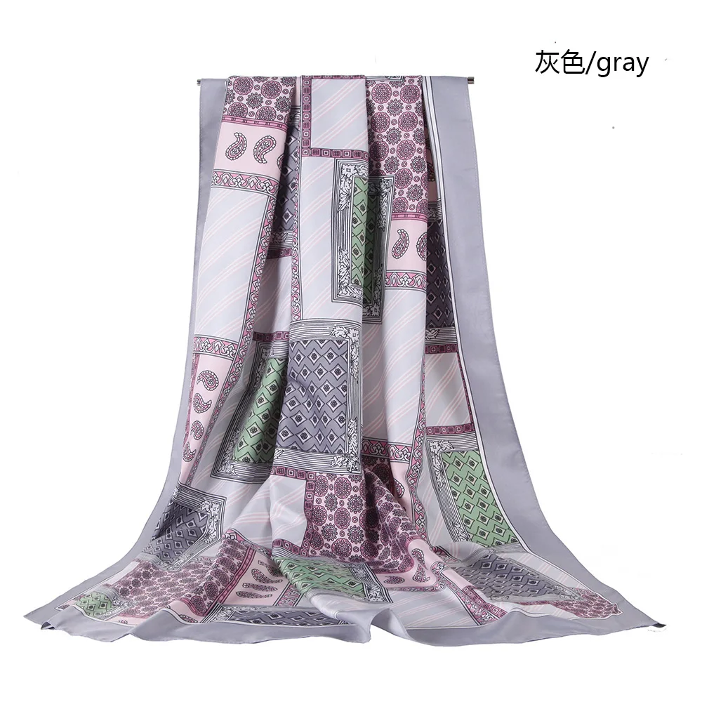 

90X180cm Polyester Printing Box Artificial Silk Ethnic Bohemian Beach Towel Thin Shawl Scarf Muslim Hijab for Women