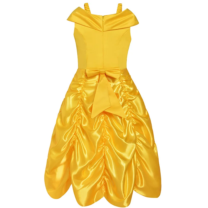 2017 Kids Girl Beauty and beast cosplay carnival costume kids belle princess dress for Christmas Halloween Dress For Girls 3-10y | Детская