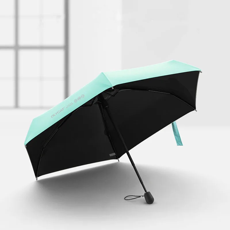 Зонт ветрозащитный маленький зонтик женский мини от дождя и черный пластиковый