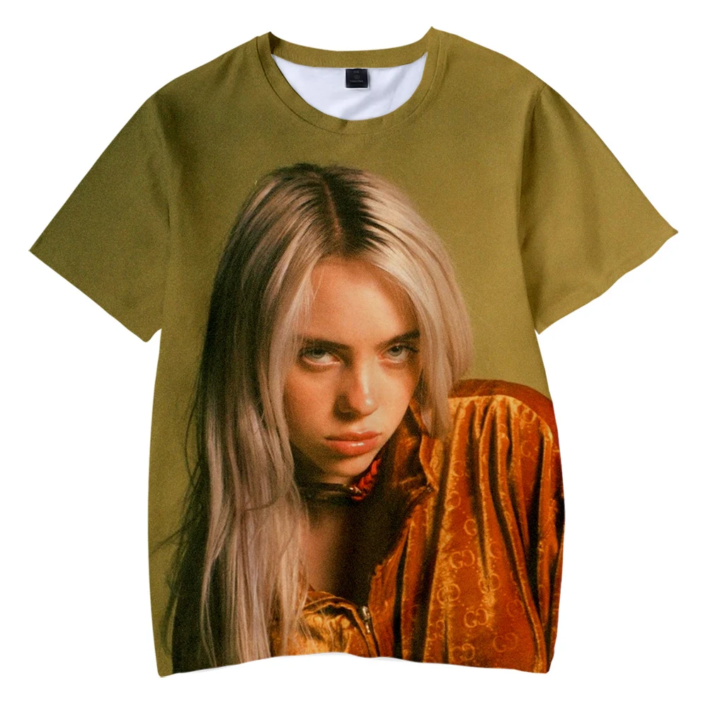 Billie Eilish/ летняя футболка для мальчиков, Детская футболка с 3d принтом для мальчиков и девочек, детская одежда для 4, 5, 6, 7, 8, 9, 10, 12 лет