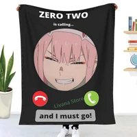 zero two is calling and i must go throw blanket 3d printed sofa bedroom decorative blanket children adult christmas gift
