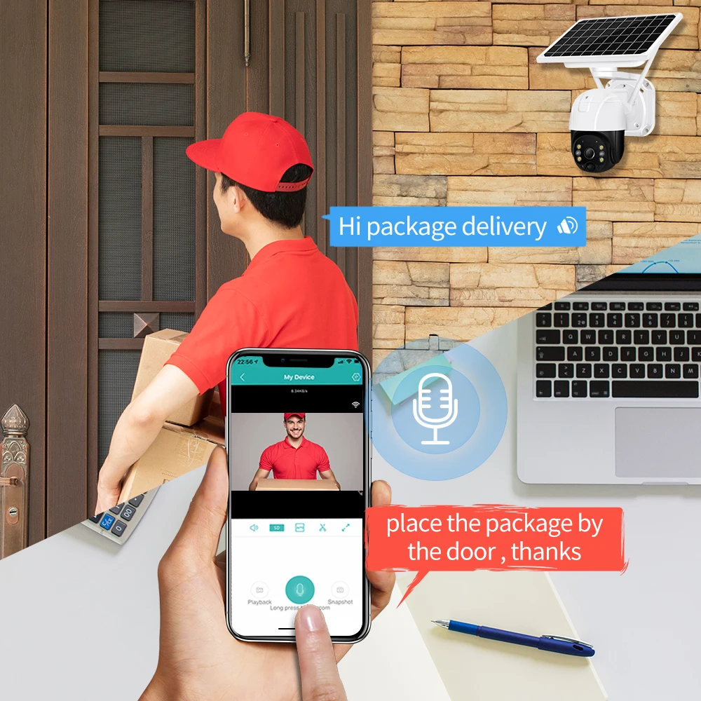 5mp 4g sim card wifi solar camera ptz outdoor pir human detection audio wireless color night vision cctv battery security camera free global shipping