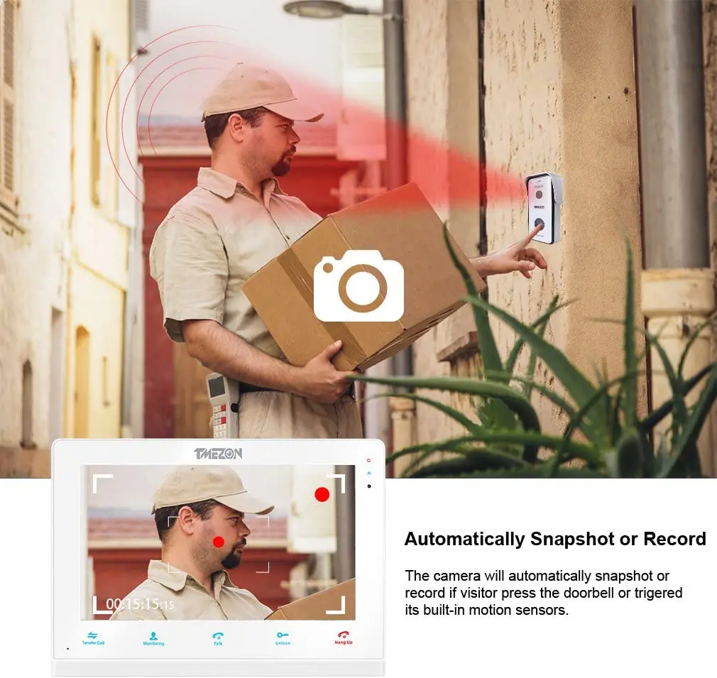 30% для б/у TMEZON Беспроводной видео-телефон двери дверной звонок Домофон Системы 10
