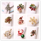 Рождественское кольцо-держатель для салфеток, металлическое кольцо из ткани, украшение для стола для дома, Рождество, Новый Год, товары для уживечерние