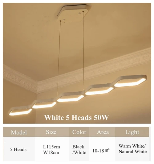 White 5 Heads 50W LukLoy Creative Led Office Chandeliers Dimmable Modern Simple Lamp Lighting For Dinning Room LED Chandelier Lighting Fixtures - Цвет абажура: White 5 Heads 50W