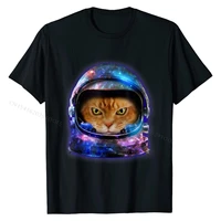 orange tabby cat in space galaxy astronaut helmet t shirt designer young t shirt cotton tops tees printed