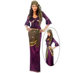 Женский костюм пиратской вечевечерние, фиолетовое платье для карнавала, Хэллоуина, для выступления на сцене, маскарада, Косплея