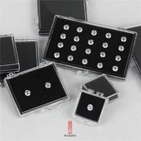 wholesale 24pcslot gem stone box square diamond display boxes plastic gem boxes simple bare stone storage boxes