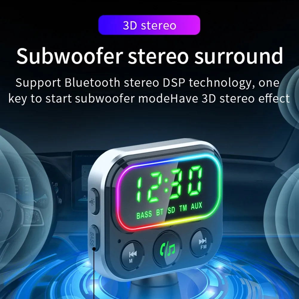 

1pcs Car FM Transmitter Wireless Audio Receiver MP3 Player Handsfree Bluetooth With Audio Cable Auto Electronics Accessories