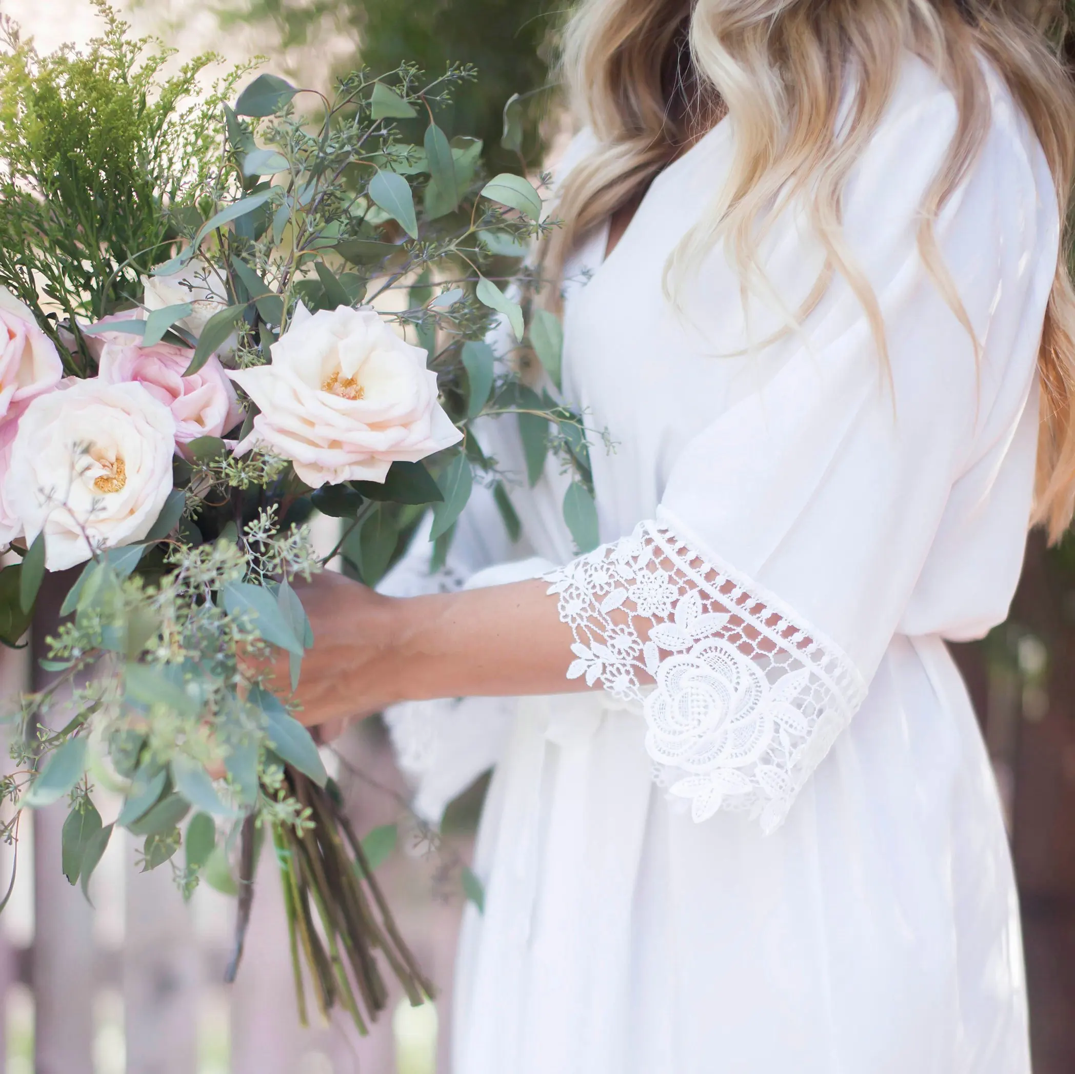 Owiter 2019 Rayon Cotton Lace Robe Bride Robe Bridesmaid Robes Bridal Wedding Robe Women Sleepwear Bathrobe Dressing White Robes