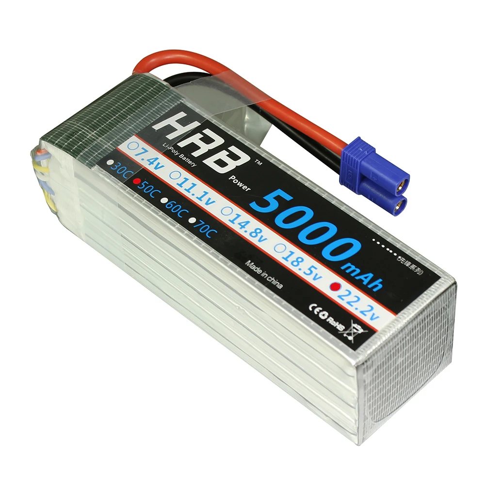 1pcs 2 шт. HRB 6S RC Lipo батарея 22,2 V 5000mAh 50C 100C для Trex 700 800E tarot 650 Квадрокоптер вертолет Мультикоптер Дрон - Цвет: 1pcs