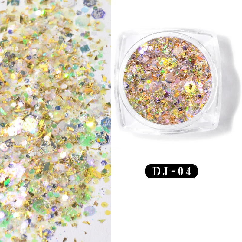 12 смешанных цветов крупные Блестки для ногтей искусственные дизайна Сделай Сам