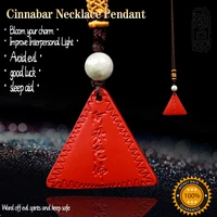 red cinnabar carved lucky pendant necklace chain bead pendants necklaces women jewelry transshipment gift