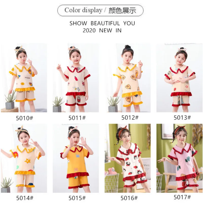 SIMISI/детский пижамный комплект с рисунком отложным воротником пижамы из