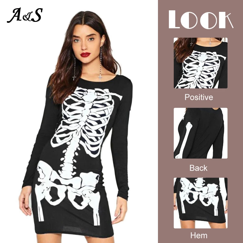 Женское облегающее платье Anbenser повседневное черное в стиле панк с длинными