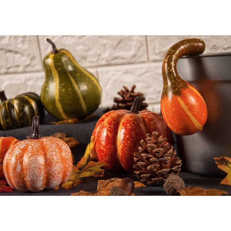 141PCS Artificial Pumpkins Acorn Maple Leaf Pinecone Decor Set Photography Props |