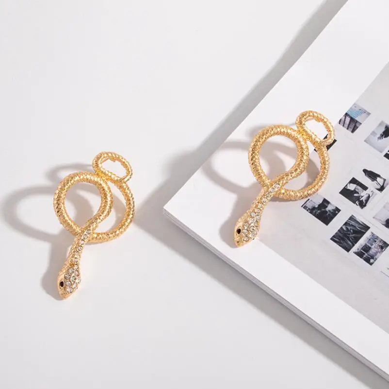 Серия сережек в виде змеи AH-84499/TRACYSGER/ - Окраска металла: Style -5