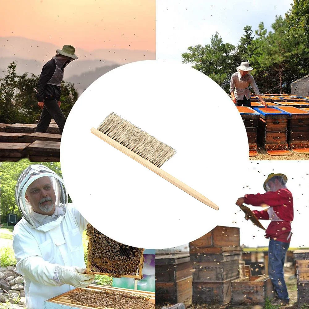 1 шт. деревянная щетка для пчеловодства два ряда лошадиных хвоста|Инструменты