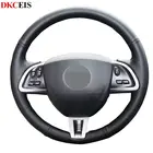 DIY сшитый вручную черный мягкий чехол рулевого колеса автомобиля из искусственной кожи для Jaguar XF S XF Sportbrake 2015 2014