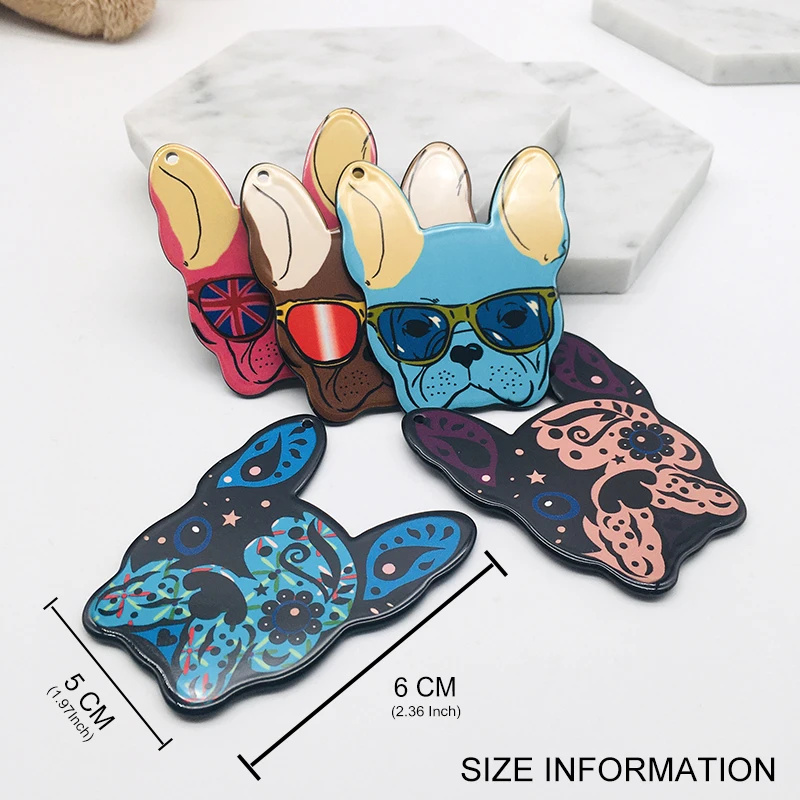 5 шт. акриловые подвески в виде французского бульдога мопса собака брелки серьги