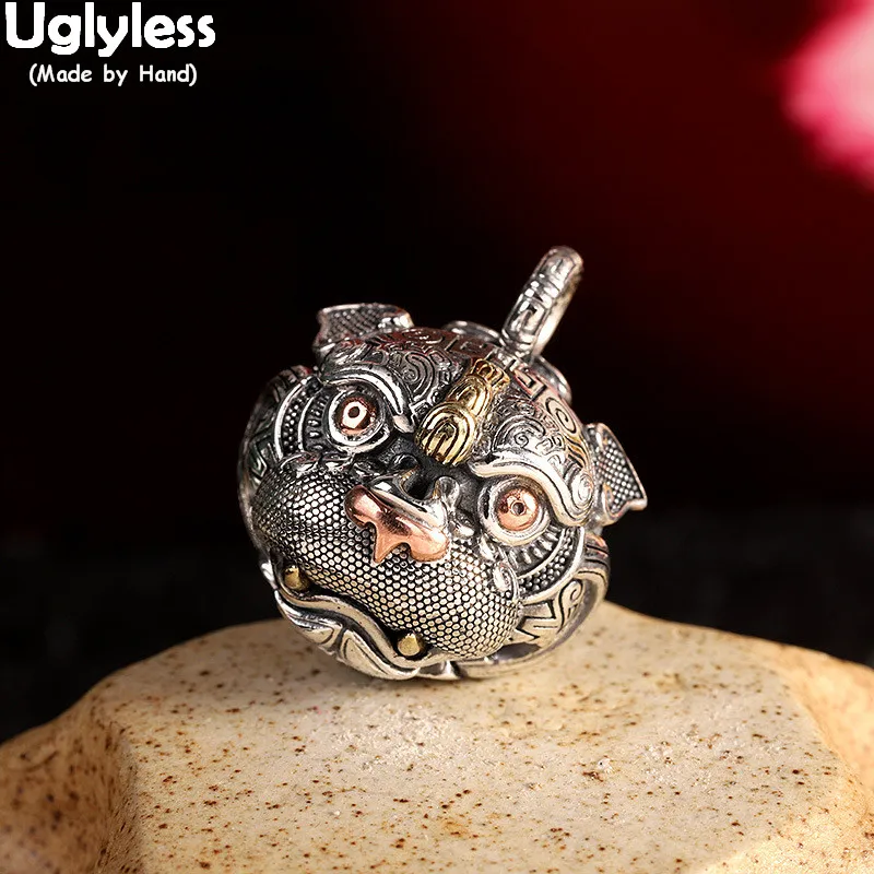 Prezzo Uglyless Può Anello Animale Campana Pendenti Con Gemme E Perle Per Gli Uomini Freddo Cane Collane Con Pendente SENZA Catena Thai In Argento 925 Gioielli In Argento Auto Appeso