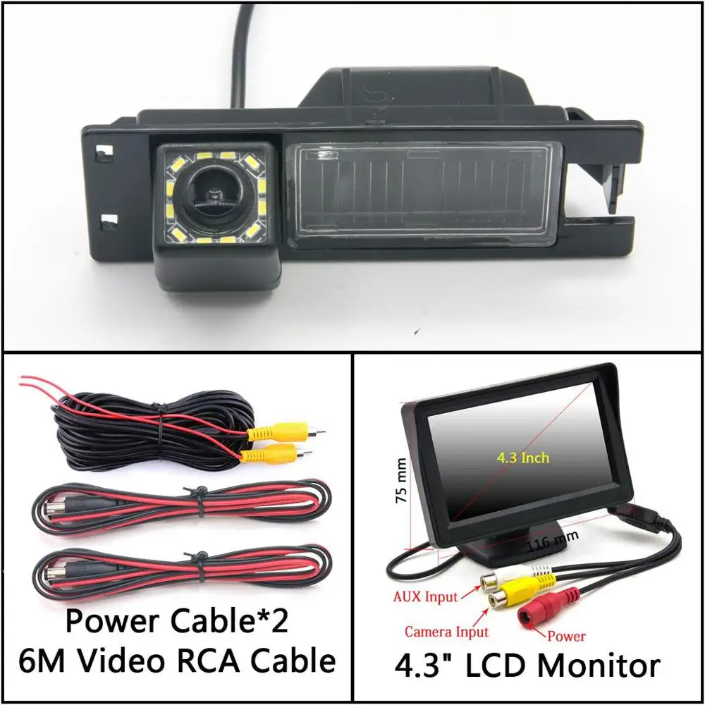Cam Add 4.3 inch LCD 12 Светодиодный свет заднего хода автомобиля зеркало заднего вида Камера для Alfa Romeo 156 159 166 147 автомобиль Brera spider 2005 Ночное видение Водонепроницаемый парковки - Название цвета: Cam Add 4.3 inch LCD