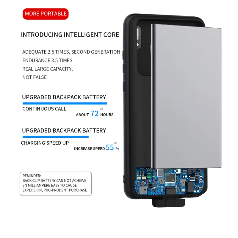 Mate 30 5000 мАч чехол с зажимом на заднюю панель для huawei mate Pro противоударный