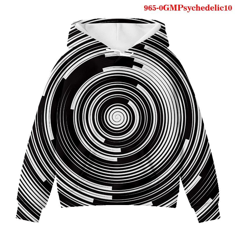 

Kawaii Kids Clothes Psychedelic Print Vertigo Hoodie Girls Harajuku Funny Sweatshirt Children Clothing Coat Hoodie for Teen Girl