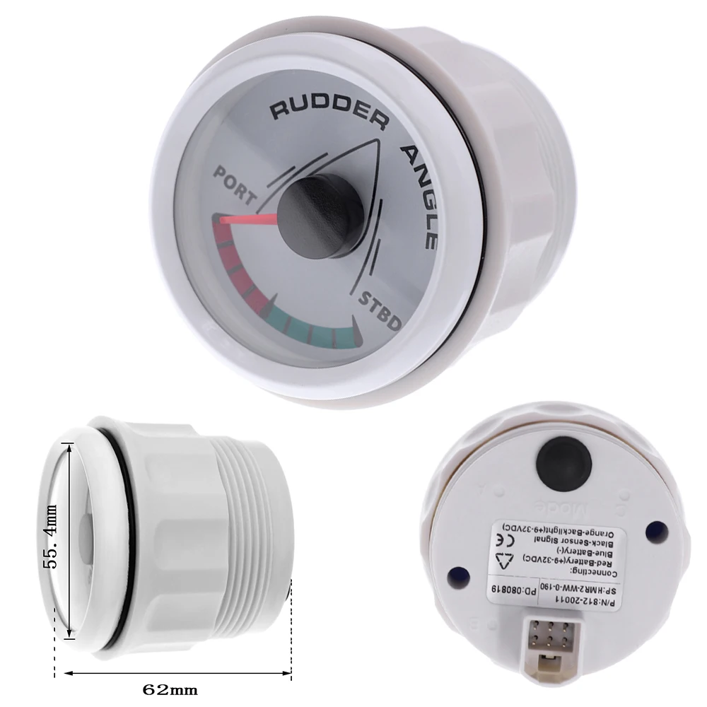 52 мм Водонепроницаемые Угловые счетчики руля калибровочный прибор для лодки с 8