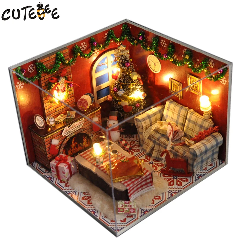 

Doll House Miniature DIY Dollhouse With Furnitures Wooden House Christmas house Toys For Children Birthday Gift TW8