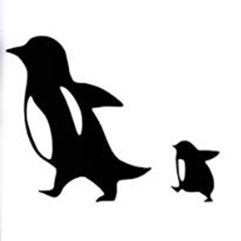 Черная/Серебристая Милая антарктическая наклейка на машину с животными