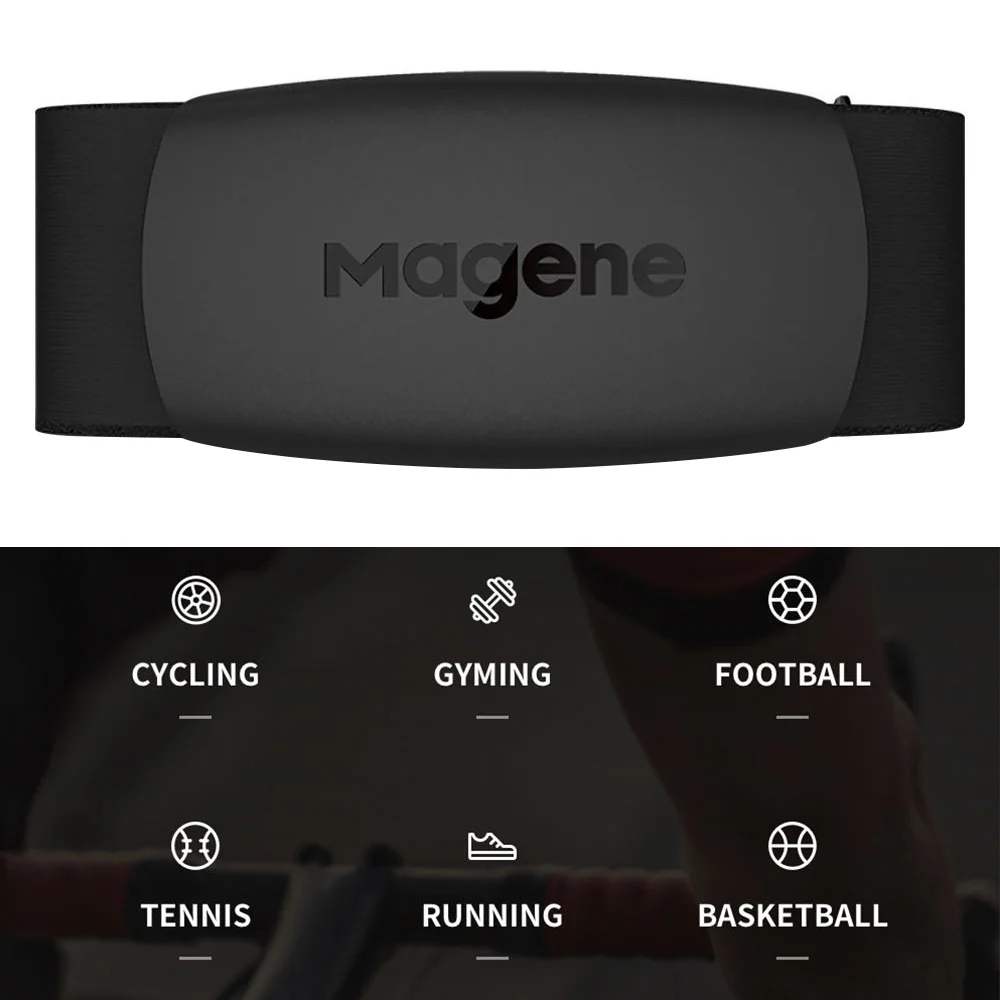 

Magene Heart Rate Monitor Chest Strap ANT+ Bluetooth 4.0 Adjustable Strap for Cycling Running Sports Fitness Football