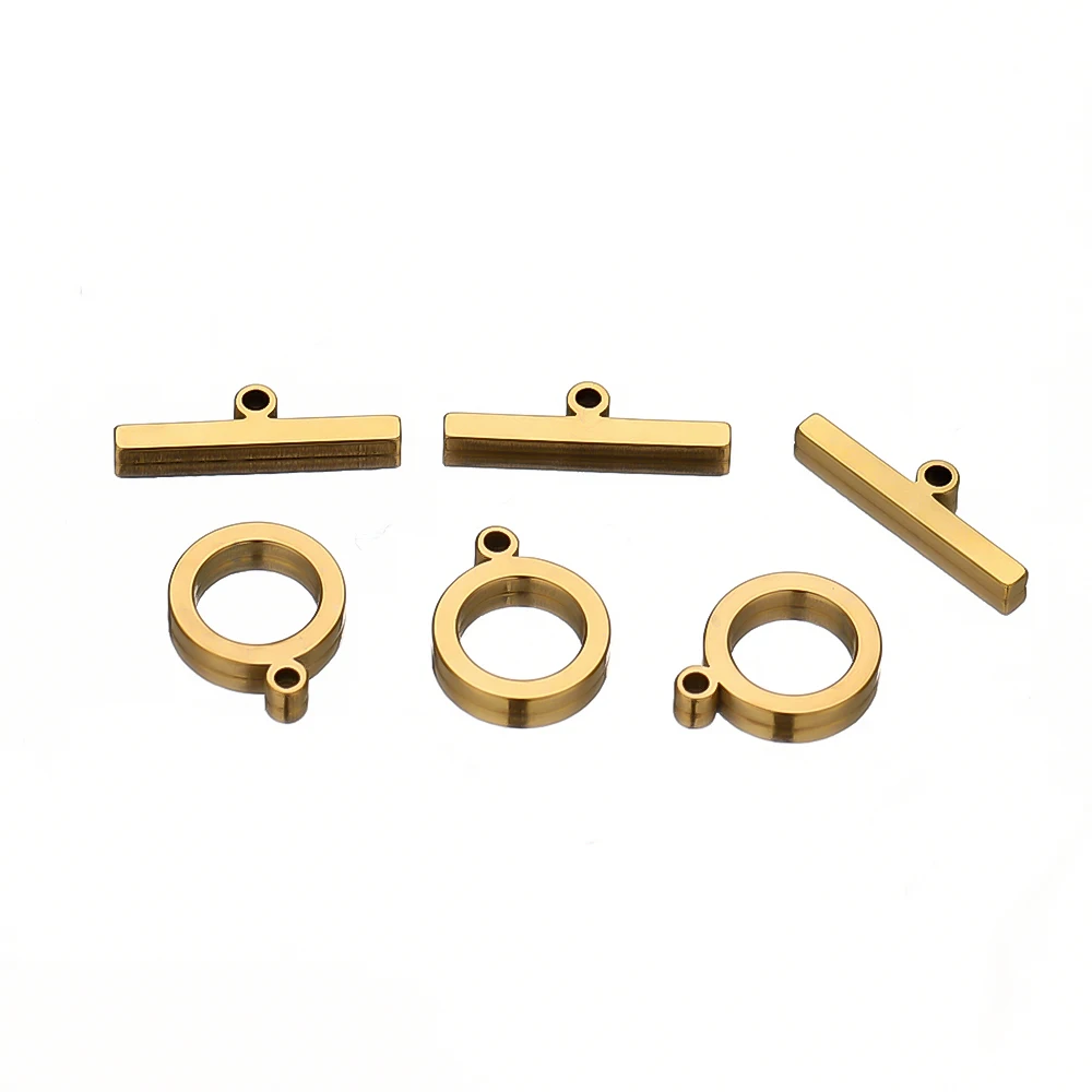 Золотистые плоские застежки-переключатели OT из нержавеющей стали для