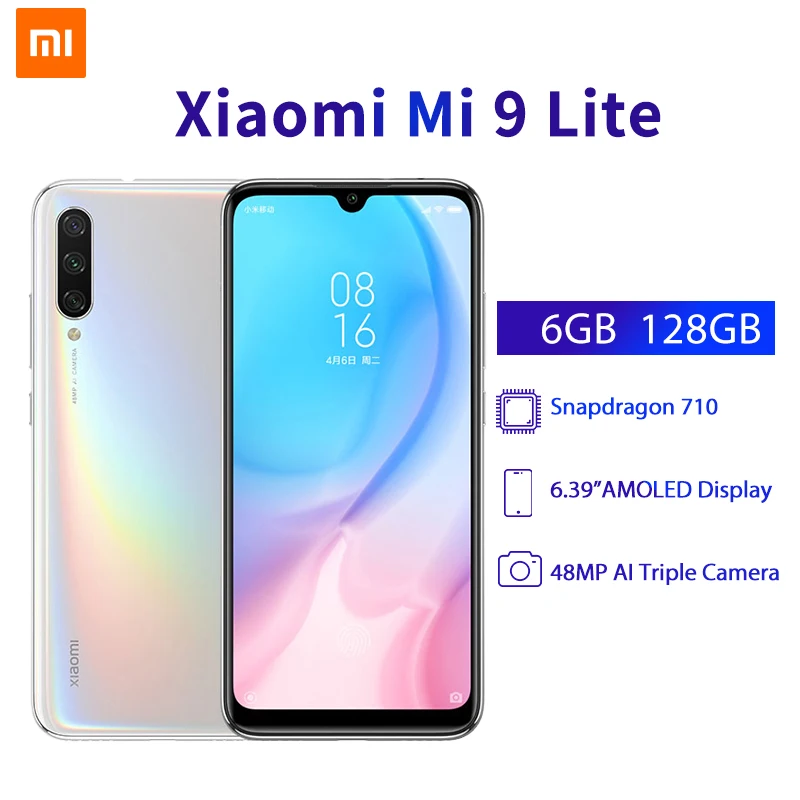 В наличии глобальная версия Xiaomi Mi 9 Lite Восьмиядерный процессор Snapdragon710 6 ГБ 128G