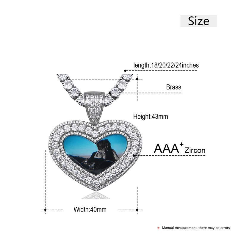 

VIP CZP0254 New Arrival Custom Picture Memory Medallions Solid Pendant Necklace Spades Shape Hip Hop Jewelry