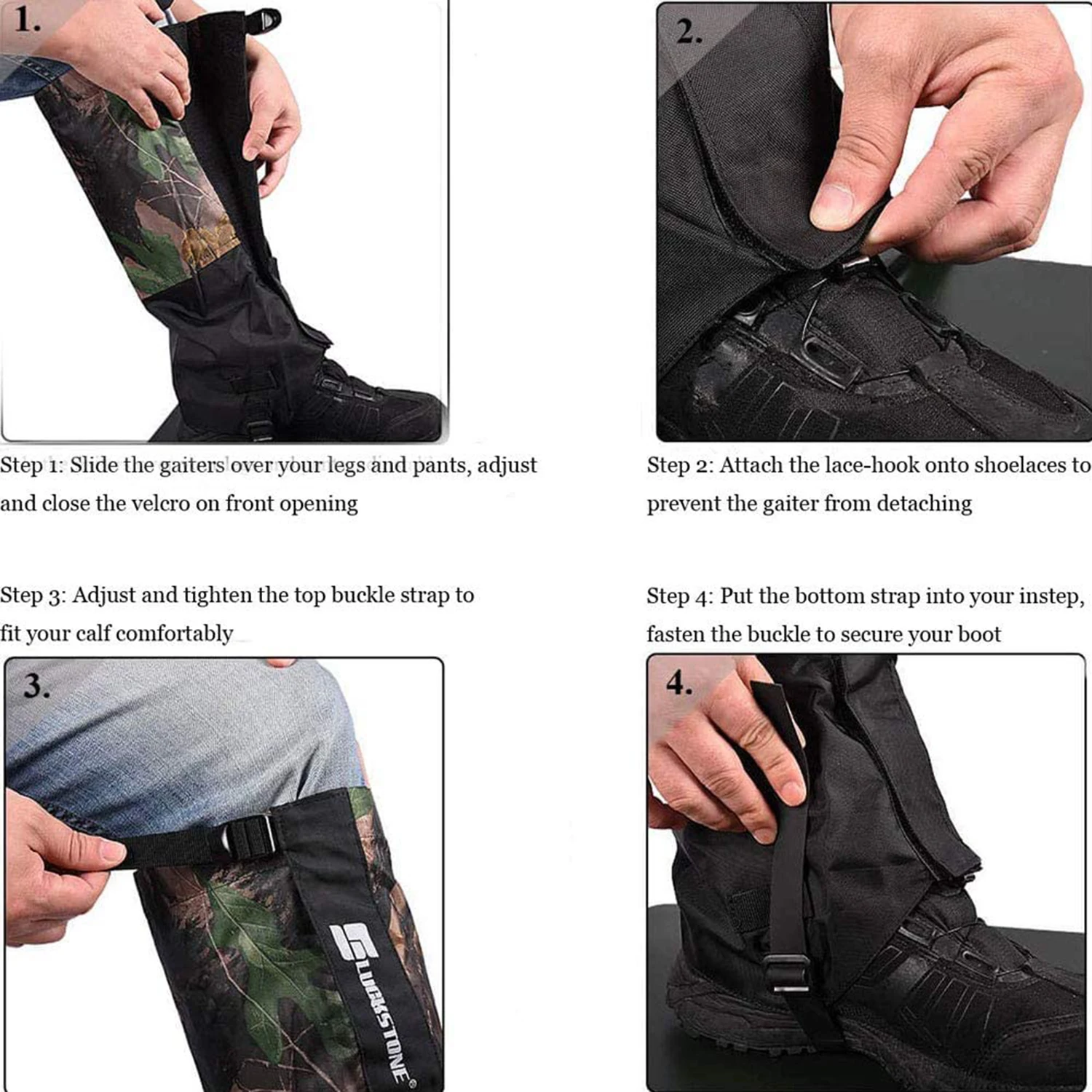 Waterproof Snow Leg Gaiters Hiking Boot Shoes Legging Gaiters Warmer Cover for Camping Trekking Climbing Hunting Snowshoeing images - 6