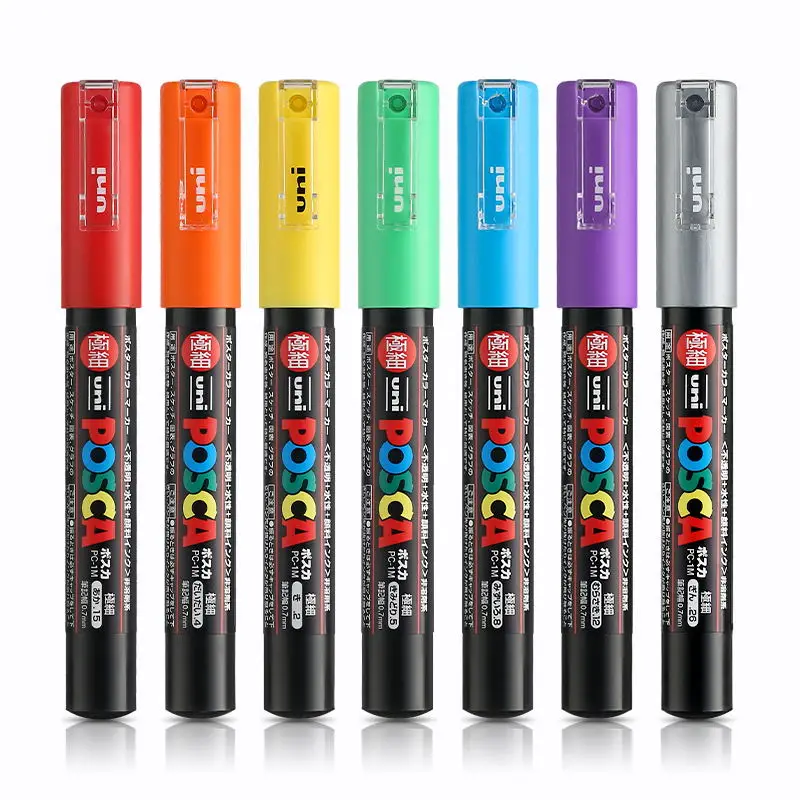 1 Pcs Mitsubishi Uni PC-1M Paint Marker Pen- Broad Tip-8mm 20colors available Writing Supplies Office School | Канцтовары для офиса