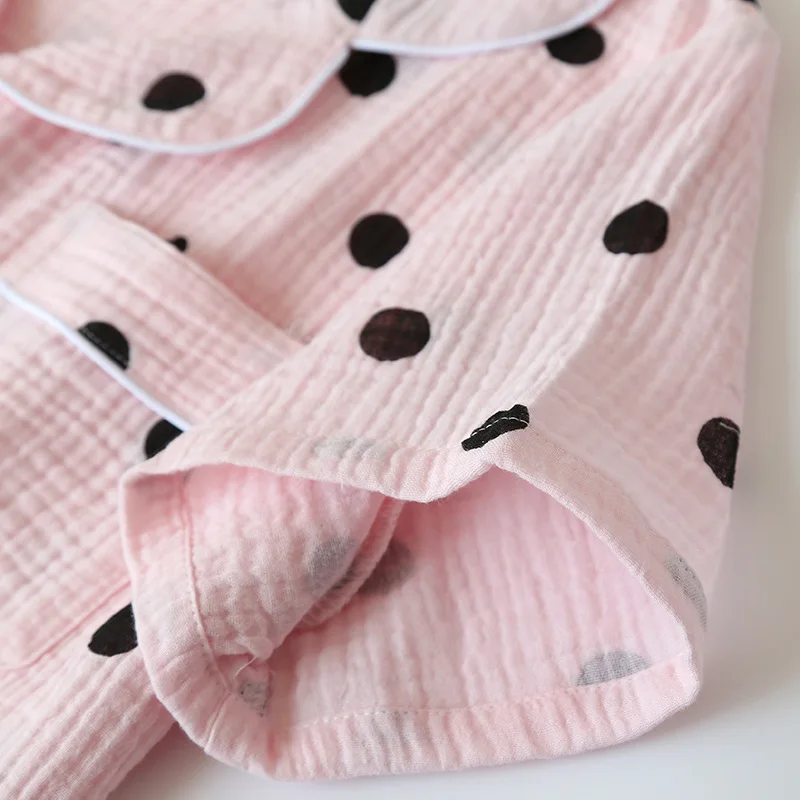 Корейская Милая Хлопковая пижама в горошек женская летняя одежда для сна женский