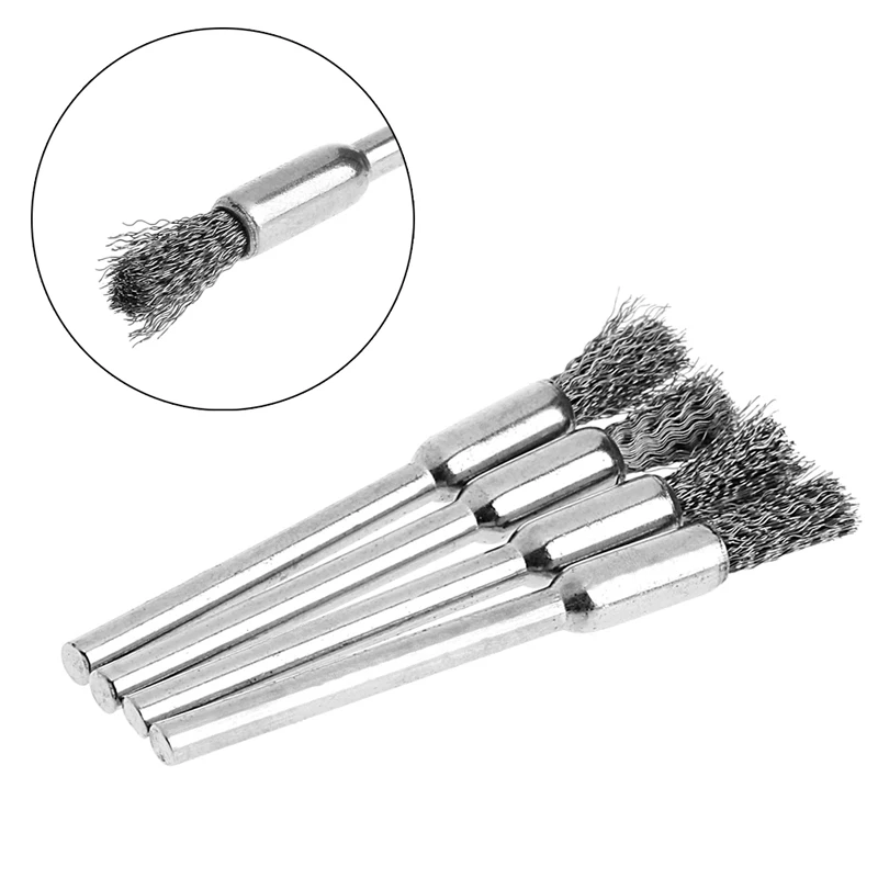 

4Pcs 5mm Steel Wire Brushes Polishing Wheel Brush for Tools Mini Brushed Burr R7UB