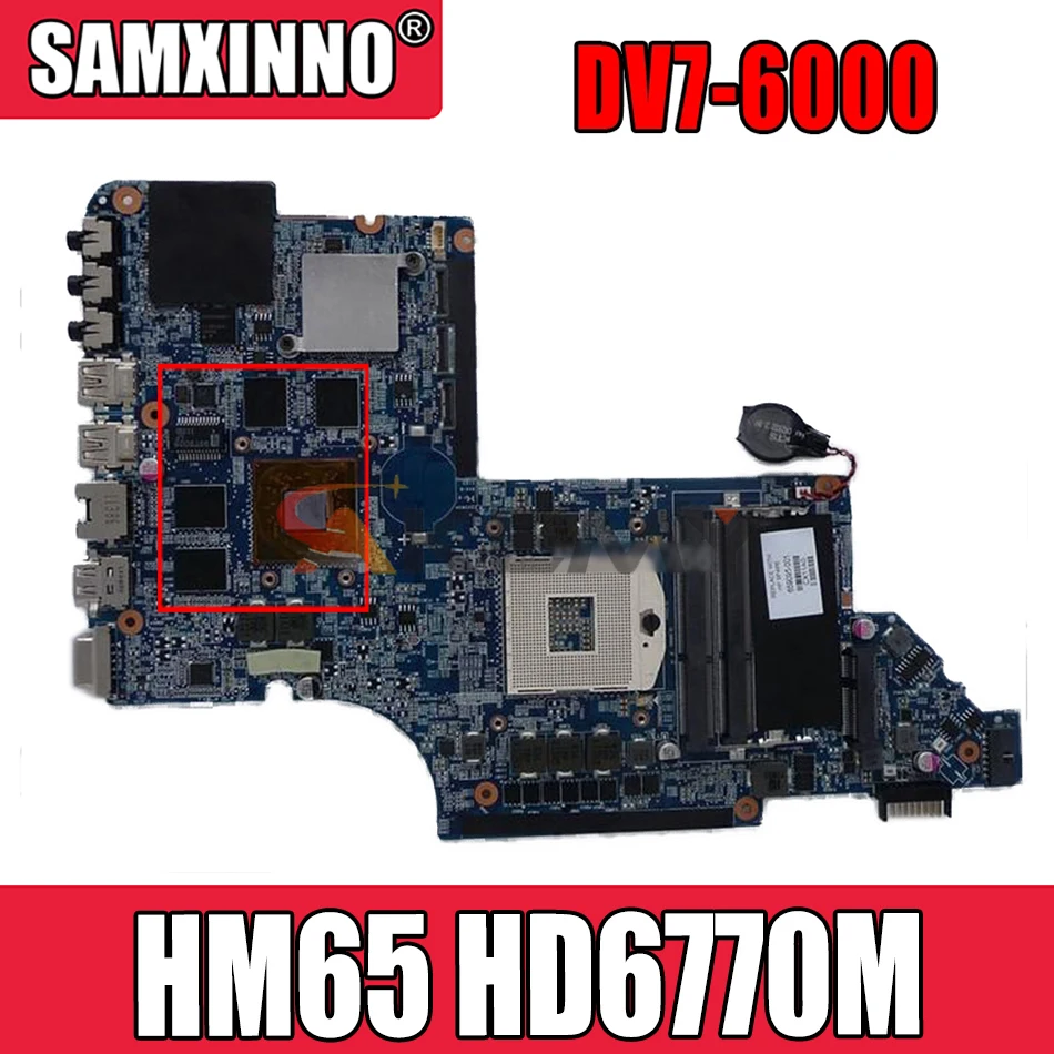 

Akemy 659095-001 материнская плата для ноутбука Hp DV7-6000 Материнская плата ноутбука HM65 DDR3 HD6770M видеокарта
