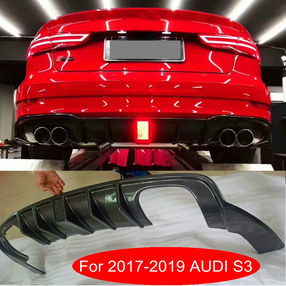 Диффузор A3 S3 из углеродного волокна со светодиодный лампой 4 выхлопных трубы