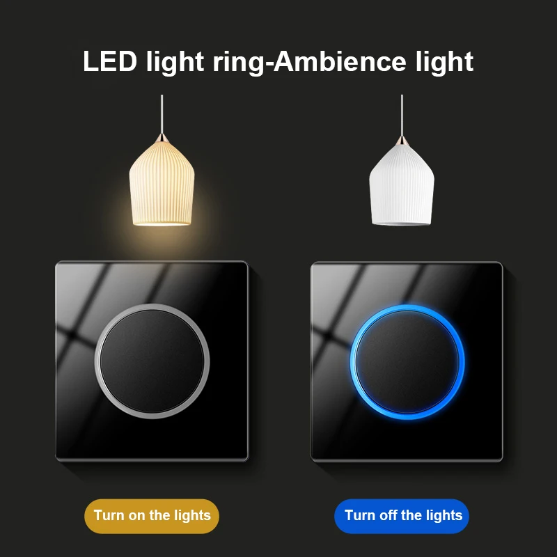 Переключатель света KAMANNI настенный со стеклянной панелью Световой индикатор 1 2 3 4