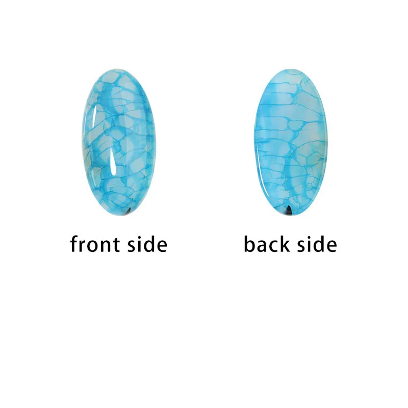 2/5pcs Natural Stone Scale Strips Oval Flatback Green/Blue/Rose 15x30mm Agate Spacer Cabochon For DIY Jewelry Making Accessories - купить по