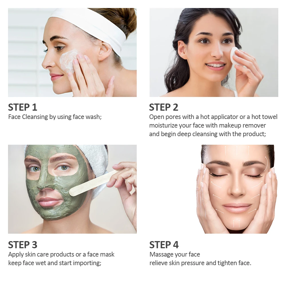 

45C Heat Skin Scrubber Facial Ultrasonic Skin Scrubber Electric Peeling Shovel Pore Cleaner Face Lifting Thermal Care